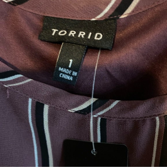 Torrid Mauve and White Striped Dress - Picture 3 of 8